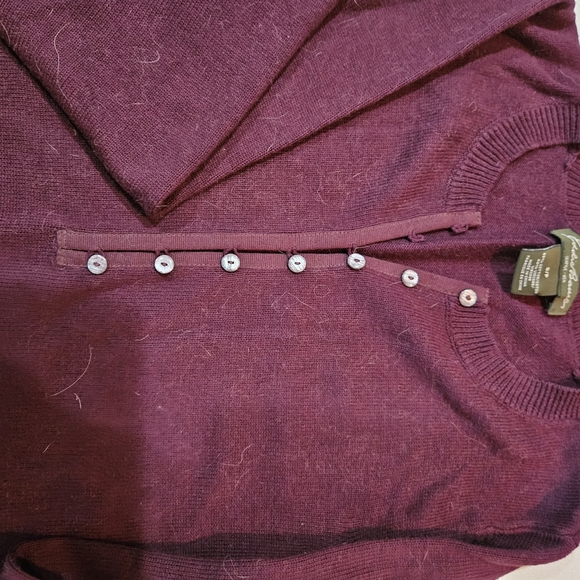 EDDIE BAUER LONG SLEEVE HEAVY WINTER TEE BURGUNDY BARELY WORN SIZE SM - Picture 2 of 3
